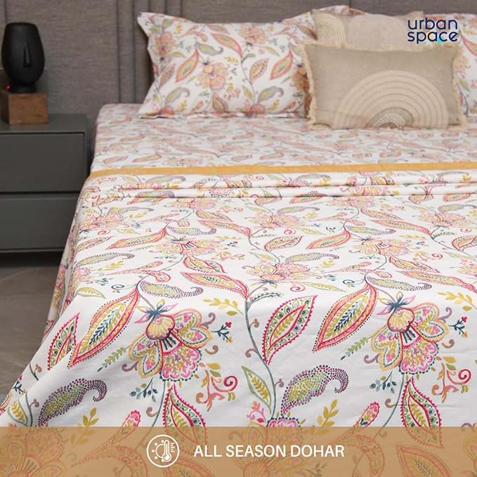 Urban Space Microfiber Cotton Reversible Dohar for Double Bed AC Blanket Clour Iris Pink