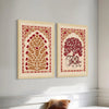 ArtX Paper Elephant Kalamkari Art Paintings with Frame Set of 2