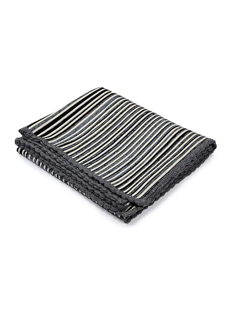 Saral Home Easy Living Soft Decorative Viscose Chenille Striped Sofa Covers/throw Grey