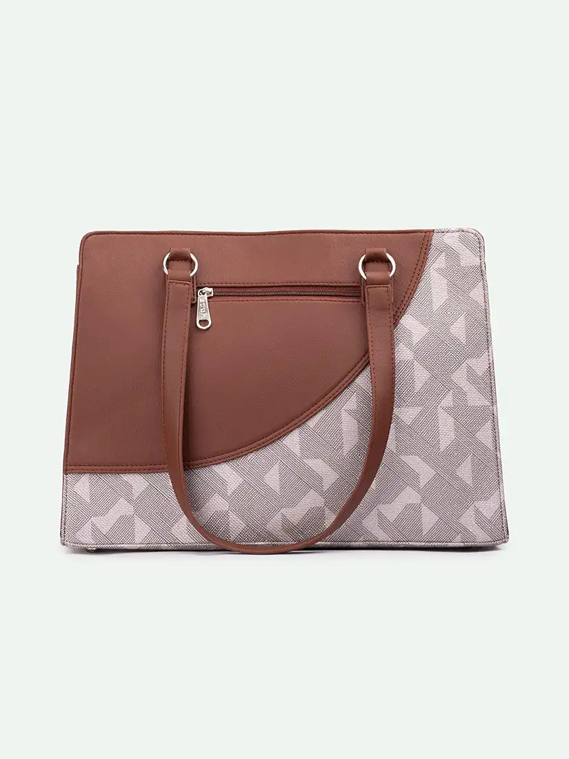 Zouk Women's Office Essential Bag Jute & Vegan Leather Handcrafted