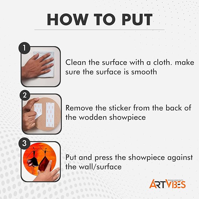 Artvibes Designer Engineered Wood Wall Hanging Decoration Item for Home Decor | Pack of 11 Pieces