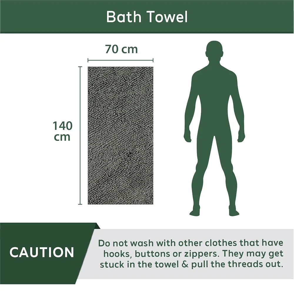 Heelium Bamboo Bath Towel Ultra Absorbent 3x Softer Than Cotton Towels