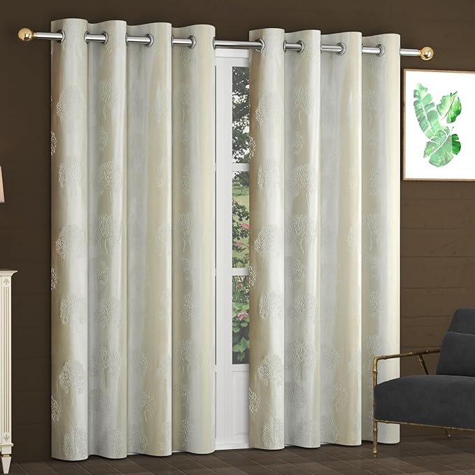 Fresh From Loom Botanical Opaque Window Curtains 6 Feet Long