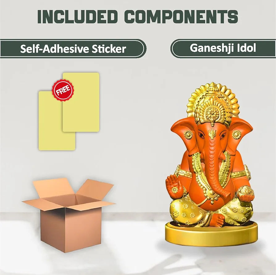Jd Fresh Resin Ganesh Idol For Home - Orange