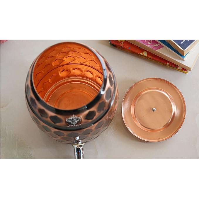Indian Art Villa Copper Water Dispenser 5 Litre Plus Matka Pot for Water With Tap