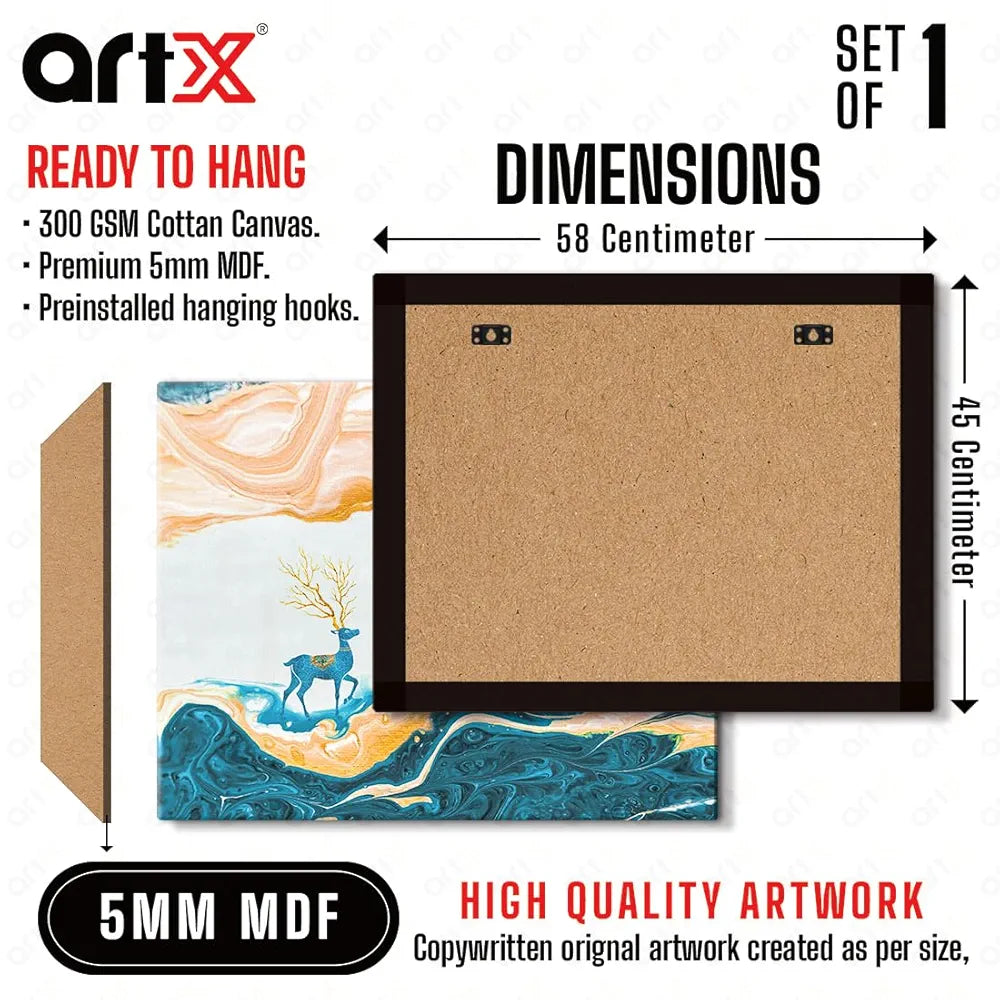 ArtX Canvas Deer Painting Big Size Scenery Abstract Painting