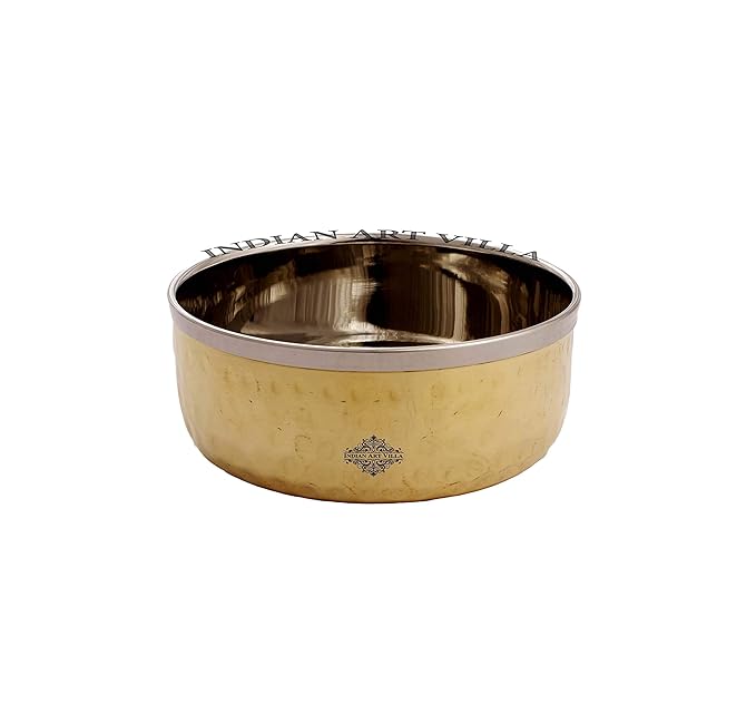 IndianArtVilla Brass Steel Katori Bowl | 145 ml 2 Pieces
