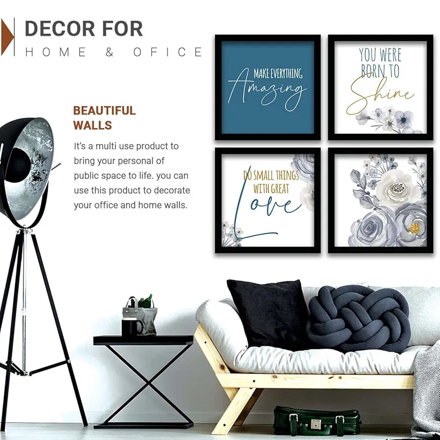 Kotart Make Everything Amazing Quotes Frames for Wall Decor Set of 4