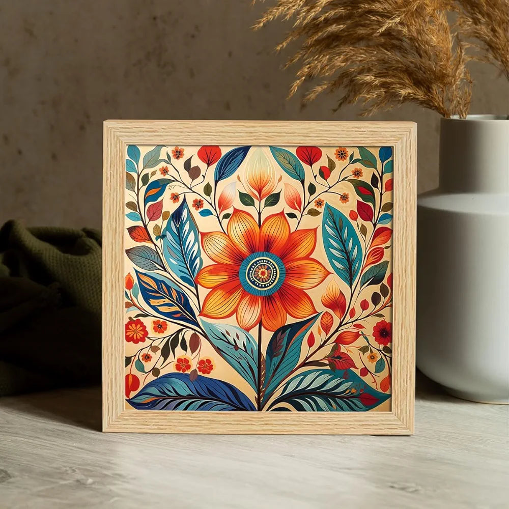 ArtX Paper Madhubani Madhubani-SO4-06 Art Paintings with Frame Multicolor Set of 4