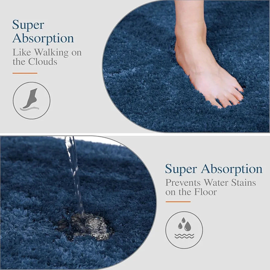 Ishro Home Premium Fuzzy Shag Carpet for Hall Rugs for Living Room, Carpets for Living Room Colour Blue