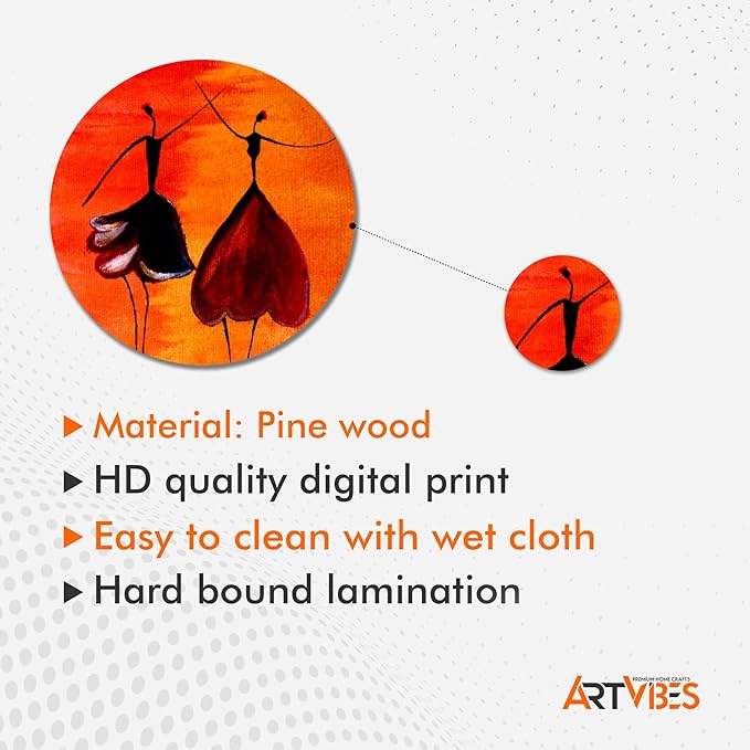 Artvibes Designer Engineered Wood Wall Hanging Decoration Item for Home Decor | Pack of 11 Pieces