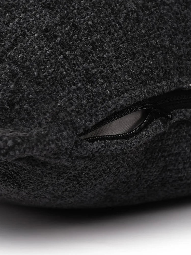 Sashaa World Colour Charcoal Chenille Cushion Cover Decorative Pillow Case