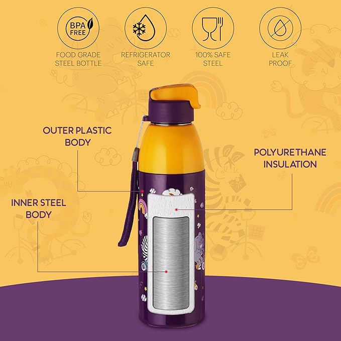 Cello Kidzbee Uranus 600 Wild Wheels Water Bottle | 540 ml