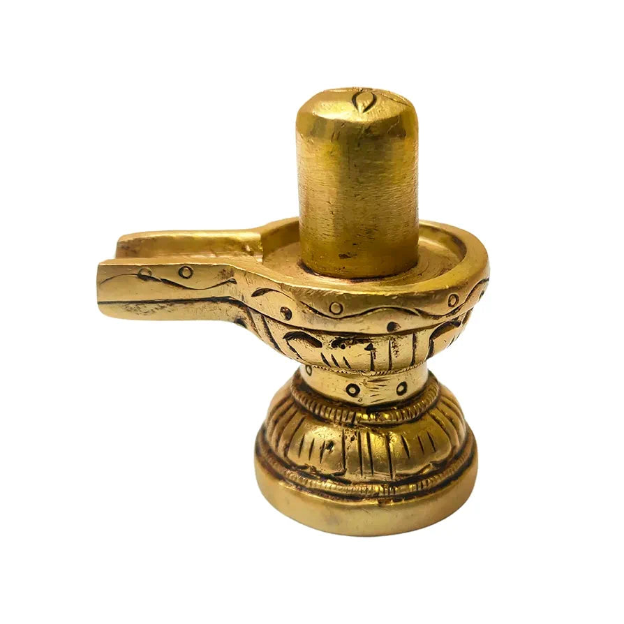anciently Chota Shivling | Very Small Shivling 4.5 CM Height, Brass, Gold Colour, 1 Piece