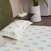 Urban Space Serene Bedsheet for Double Bed 2 Pillow Covers (Colour Sedum Blue)