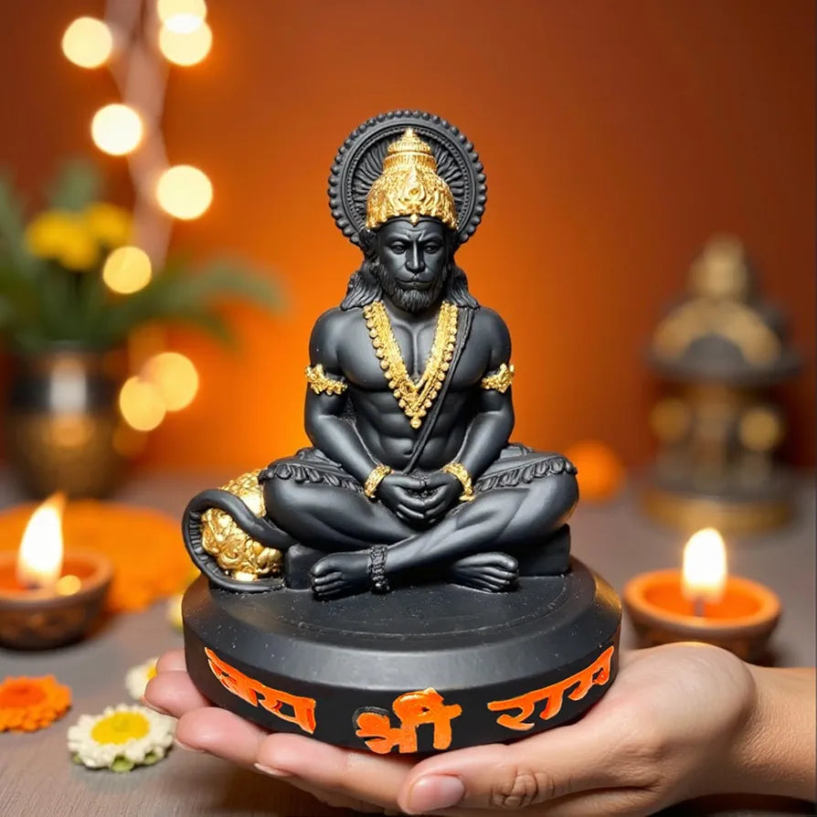Unovate Hanuman Idol Round Base for Car Dashboard