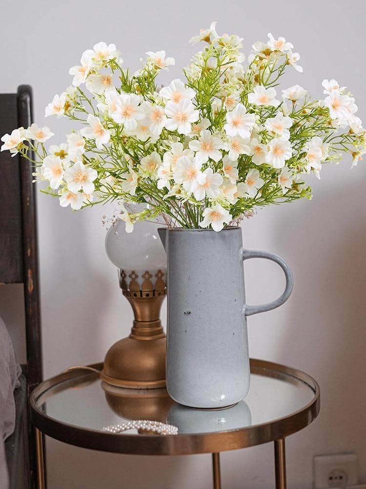 Silk Flowers Plastic Stems 2 Pcs Artificial Flowers Bunch Milan Baby Breath 35cm Flower4