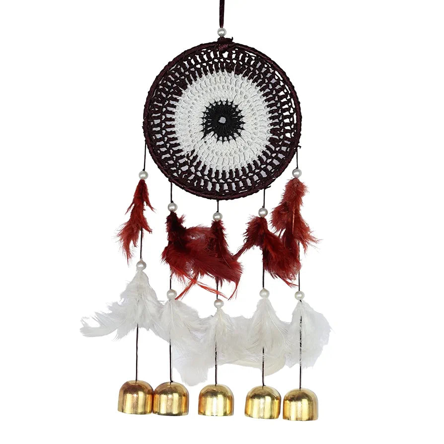 Wind Chime 5 Bell Dream Catcher Maroo White