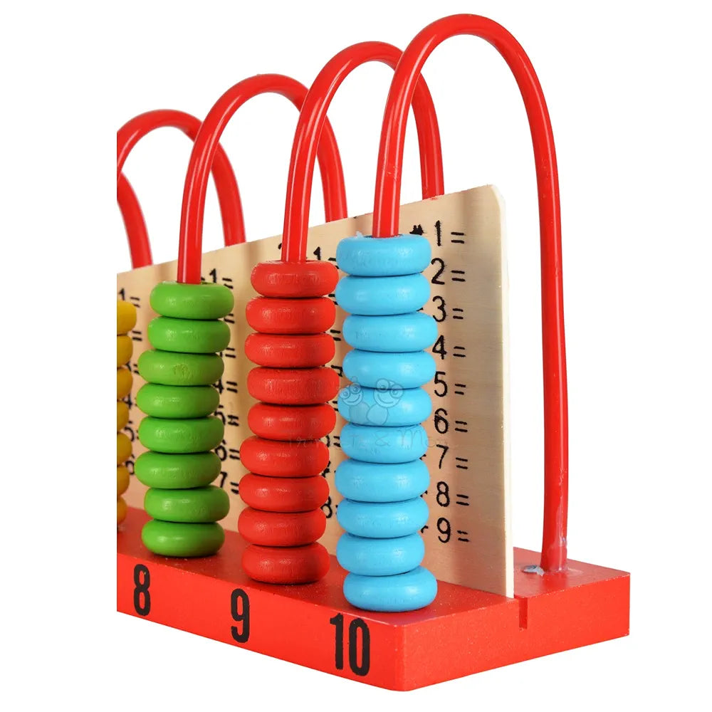 Trinkets & More® - Wooden Calculation Shelf | Abacus Counting Addition Subtraction | Maths Learning Early Educational Kit Toy for Kids 3+ Years 