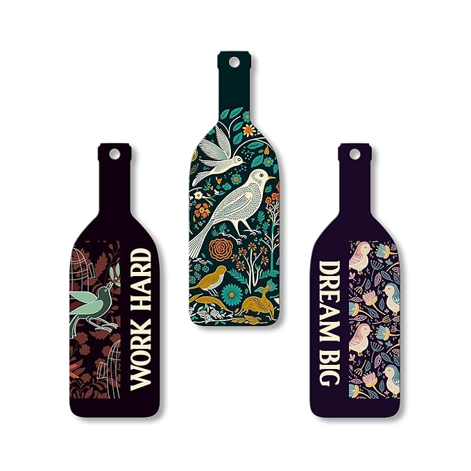 Artvibes Work Hard Dream Big Wooden Wall Hanging for Home Decor | Set of 3