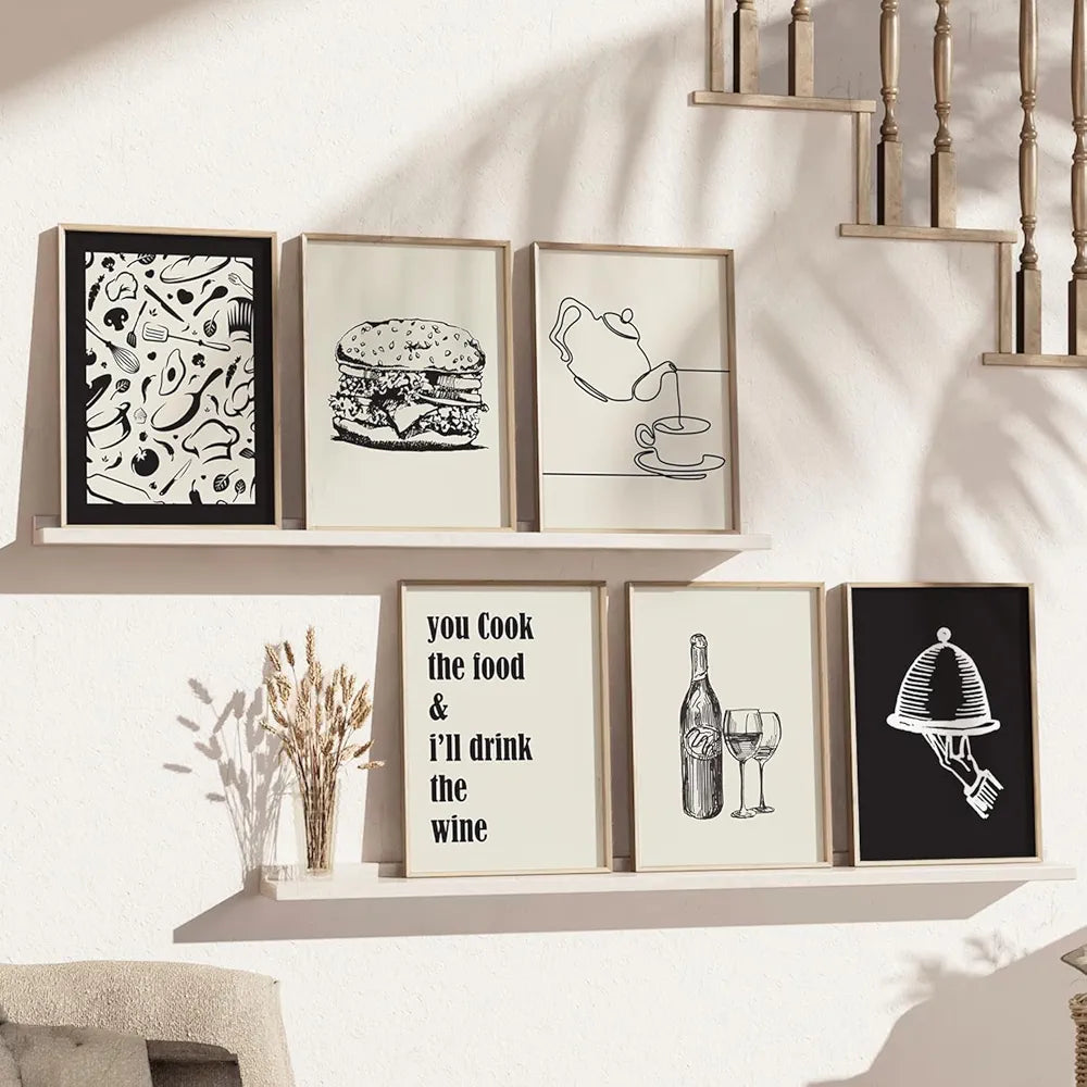 Kotart Restaurant Theme Digital Painting for Kitchen Restaurant Cafe Wall Decoration E