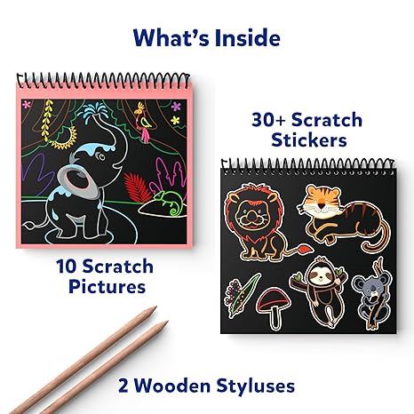 Skillmatics Paper Magical Scratch Art Book For Kids Animals Craft Kits Diy Activity