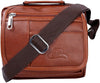 Leather Sling Bag for Men PU Leather Messenger Cross Body Travel Office One Side Chest Shoulder Bag for Men & Women | Tan