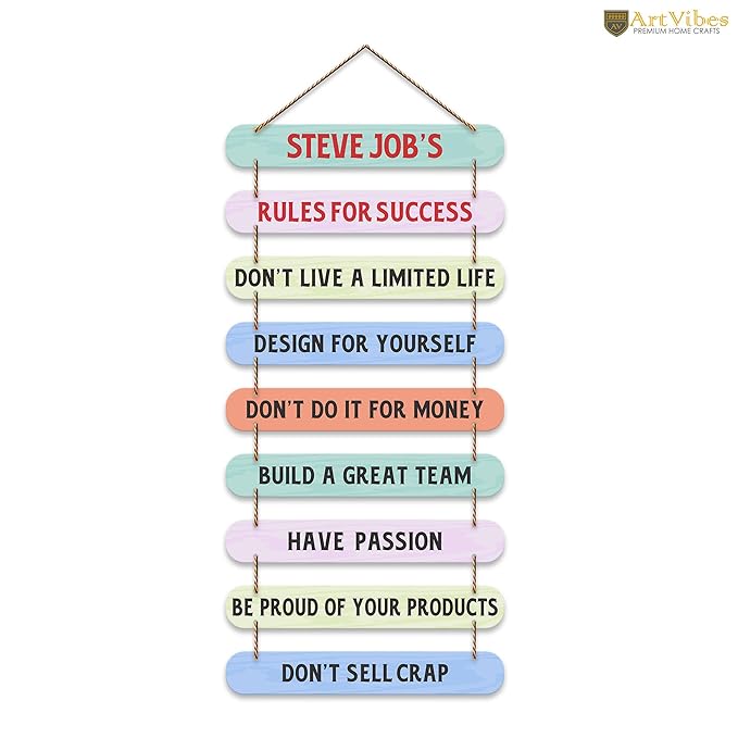 Artvibes Steve Job's Quotes Mdf Wooden Wall Hanging for Home Livingroom Art Item
