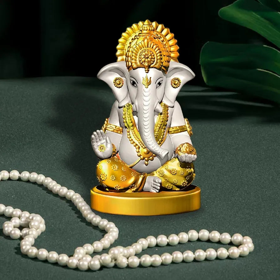 Jd Fresh Resin Ganesh Idol For Home - White