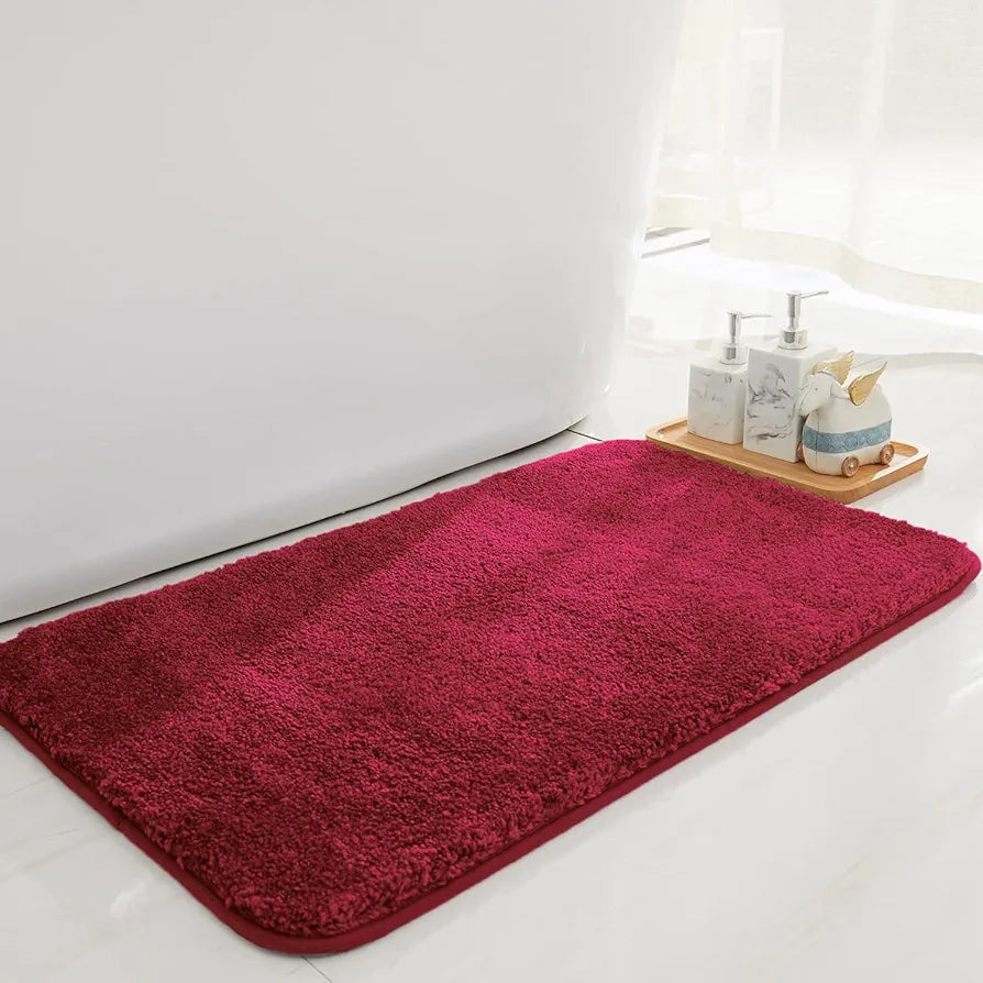Luxe Home International Rectangular Bathmat 2500 Gsm Microfiber Anti Skid Slip Colour Maroon