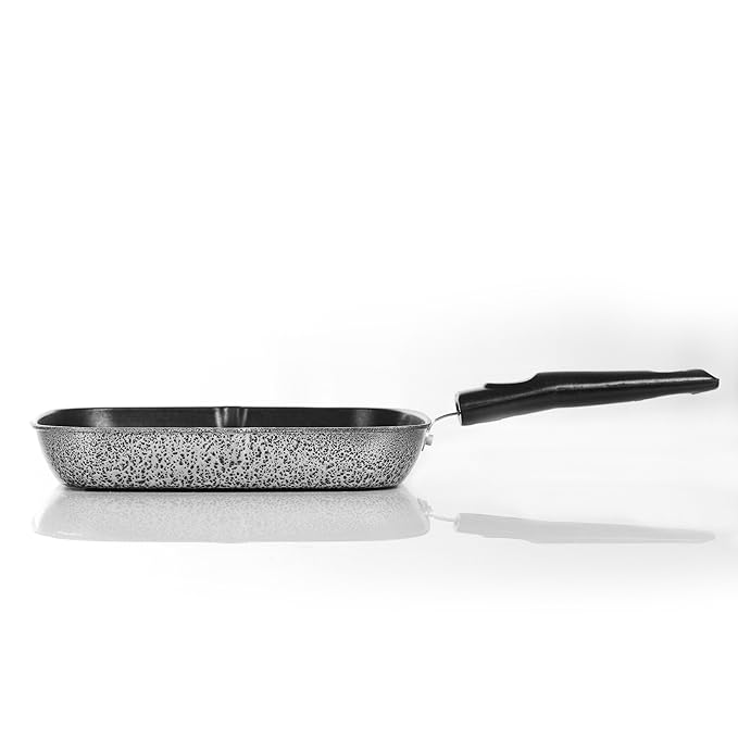 Sumeet Alluminium Non Stick Grill Pan Gas Stovetop and induction friendly 26 cm Silver