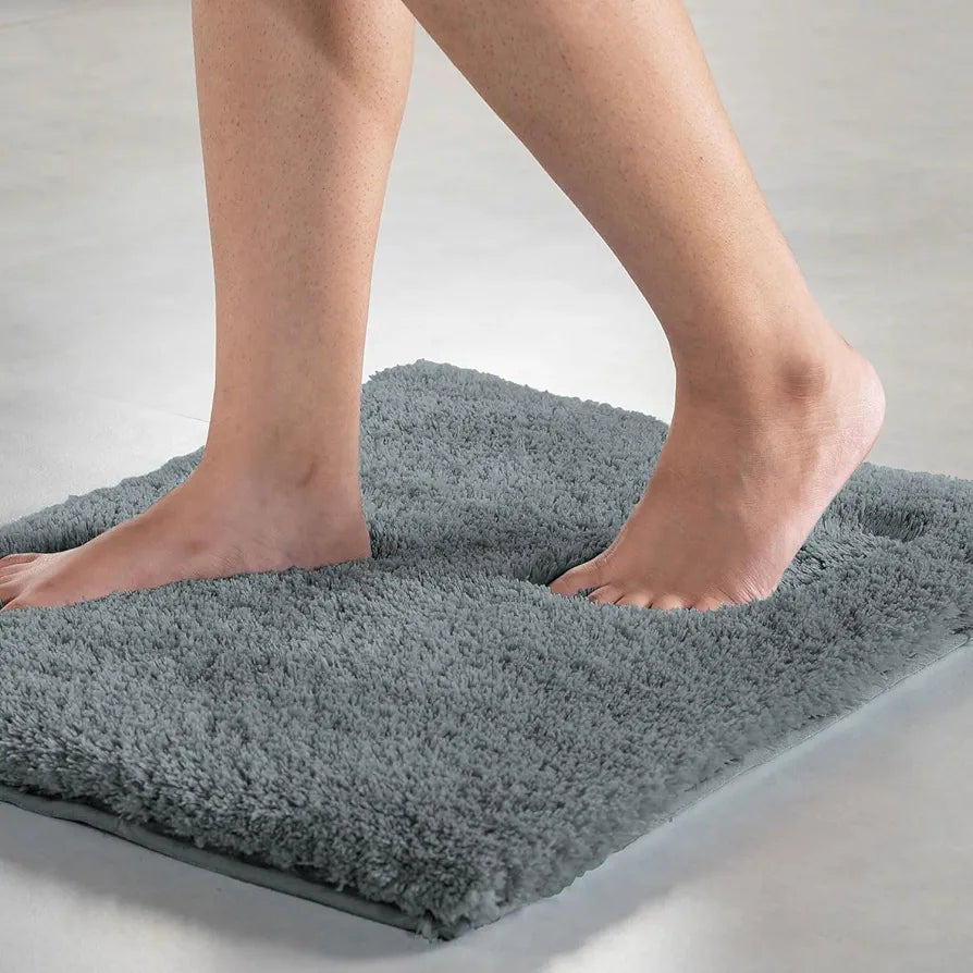 Luxe Home International Microfiber Bath Mat Super Soft Non Slip Vegas Rectangular Mats 60x90 cm Colour Grey