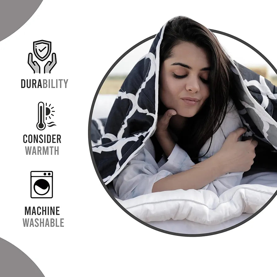 Divine Casa 120 GSM Microfiber Single Bed Comforter Soft & Lightweight Reversible AC Blanket Colour Caviar