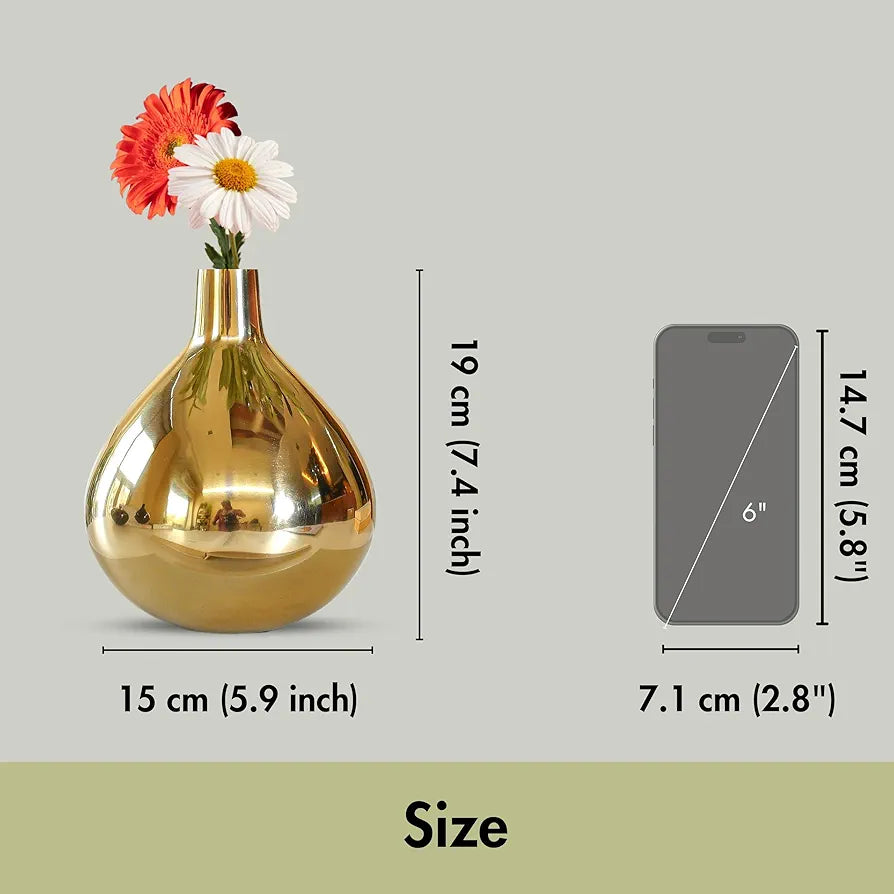 Behoma Metal Golden Flower Vase Gold Tall Vase Flowers not Included