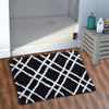 Aerohaven Glorious Super Soft Microfiber Abstract Designer Anti Slip Bathmat Black Colour