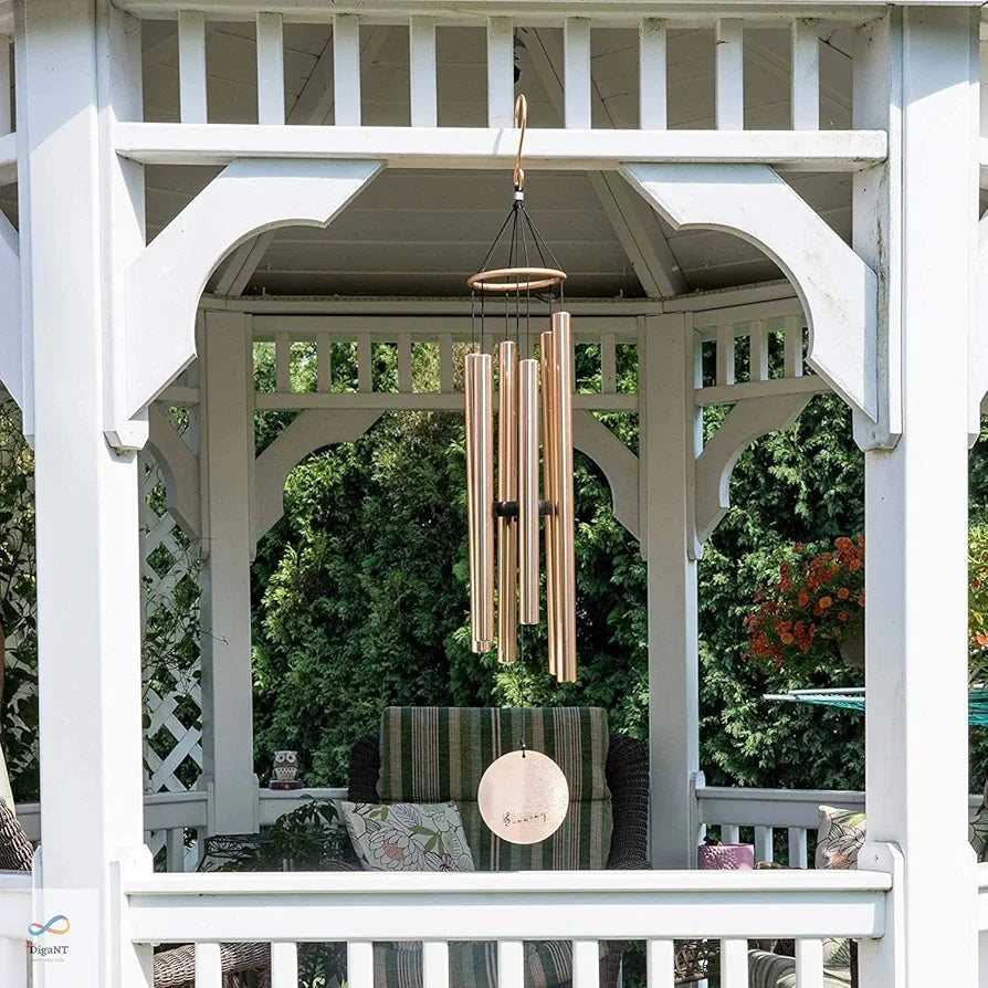 Melody Aureole Tuned Wind Chime 6 Pipes Aluminum Rose Gold 28 inches Long