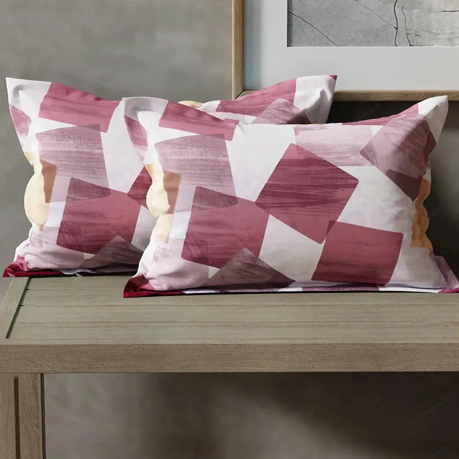 Cloth Fusion Glace Cotton Pillow Cover Set of 2 with Envelope Closure Soft Pillow Square Brown