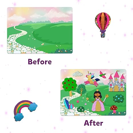Skillmatics Art & Craft Activity Foil Fun Unicorns & Princesses No Mess Art for Kids Creative Activity