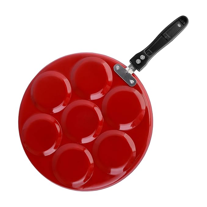 Sumeet 2.6 mm Non Stick Multi Snack Maker (Red, 26.5 cm Dia) Egg Poach and more