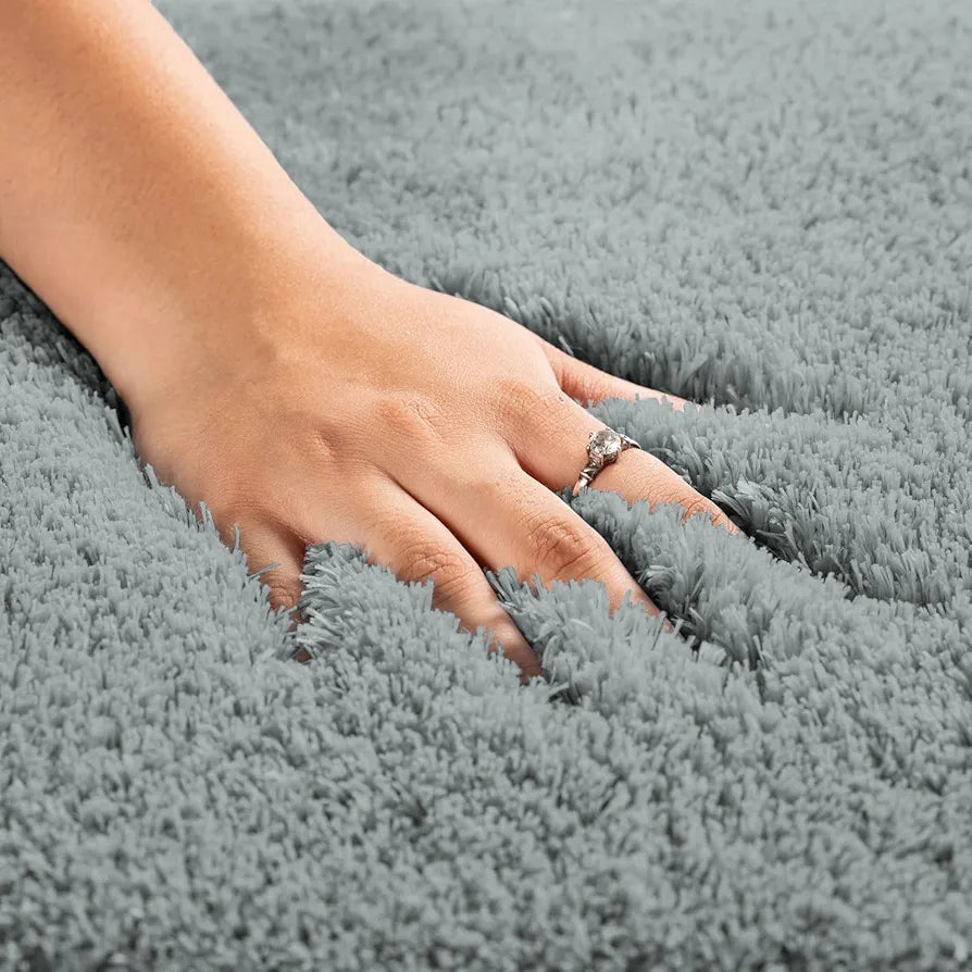 Luxe Home International Bath Mat Super Soft Ultra Absorbent Rectangular Mat Colour Grey (Pack of 2)