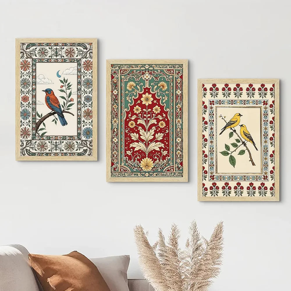 ArtX Paper Madhubani - 03 Paintings with Frame Set of 3
