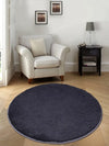 Saral Home Neo Shaggy Yarn Anti-Skid Round Mats Colour Navy Blue