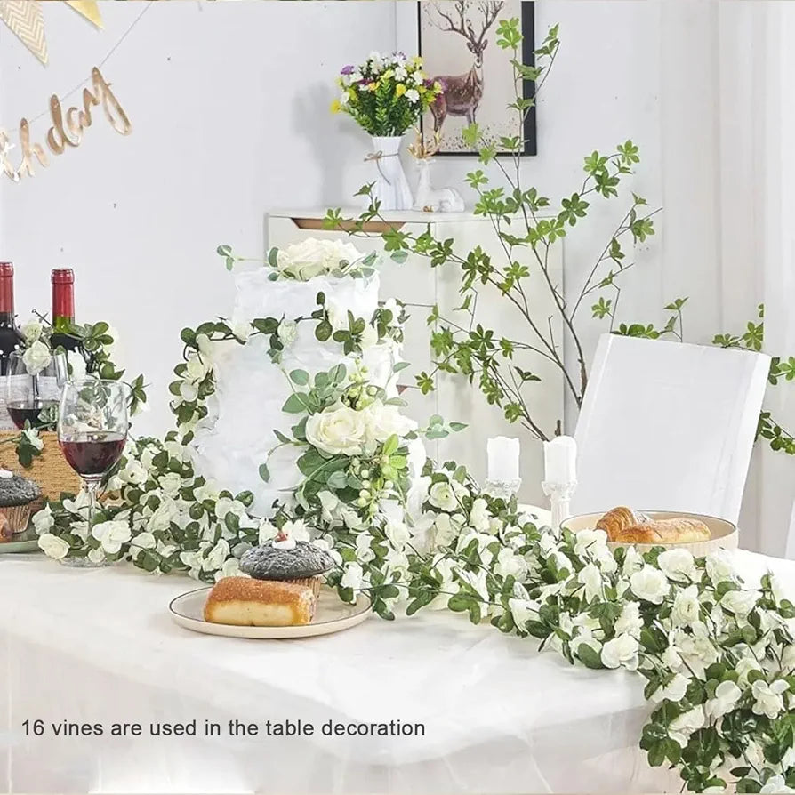 Artificial Flower Vine Garland Creeper 69 Small Rose  Garland for Decoration Pack of 2