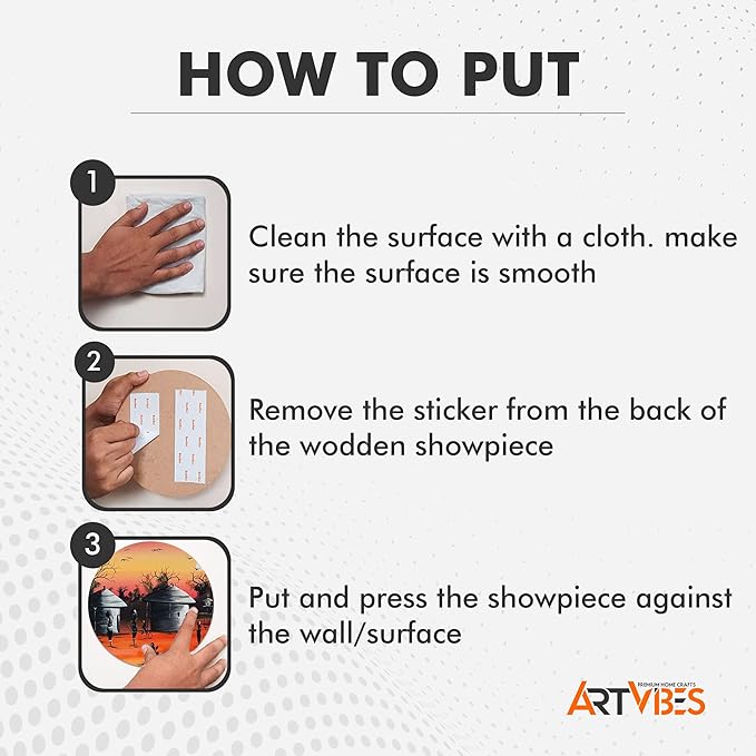 Artvibes Designer MDF Wooden Wall Hanging Ornaments Decoration Item for Home | Pack of 11 Pieces