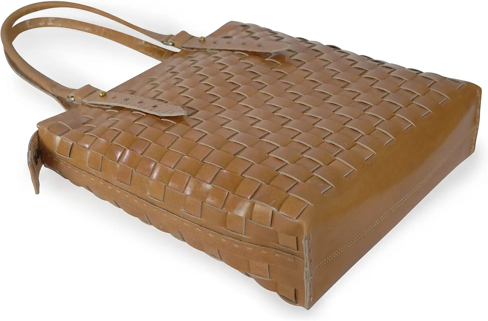 Goatter Genuine Leather Handmade Women's Tote Bag,Tan Color