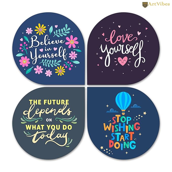 Artvibes Believe in Your Self Inspirational Quote Wooden Wall Hanging for Home Decor