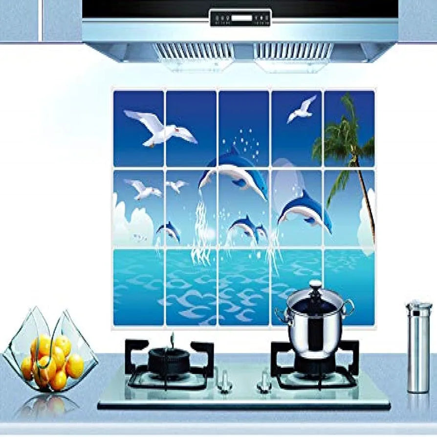 Jaamso Royals Multicolor Nature Design Vinyl Peel and Stick Self Adhesive Wall Sticker Fish