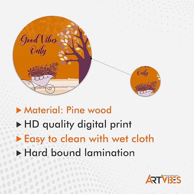 Artvibes Designer Mdf Wooden Wall Hangers for Home Decoration | Decor Hanging Ornaments | Pack of 11 Pieces