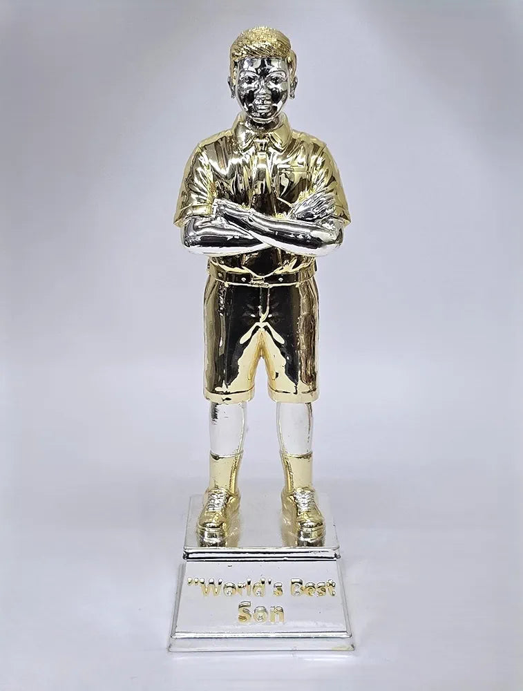 Gold Art India Best Son Figurine Gold & Silver Plated World's Best Son