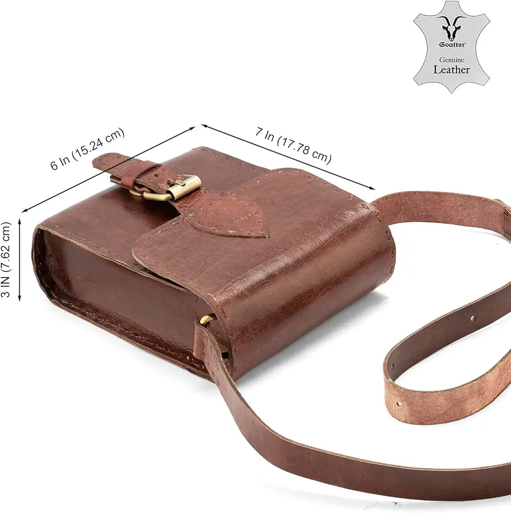 Goatter Genuine Leather Handmade Girls And Women’s Small Cross Body Sling Bag For Daily Use